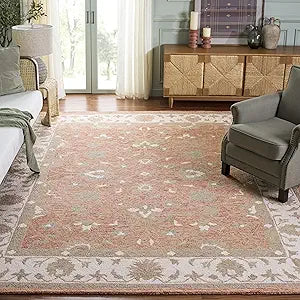 Area Rug 9x12 - Heritage Collection - Large - Rust & Ivory, Handmade Wool, Ideal, Dining Space (HG125P)