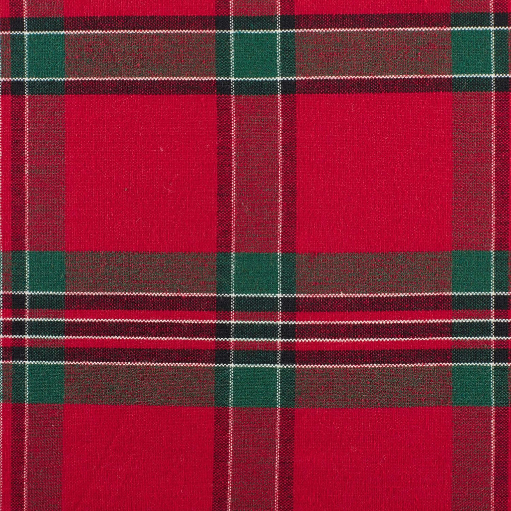 Farmhouse Christmas Plaid Dining Table & Kitchen Décor, Holiday Tablecloth, 70" Round, Red & Green