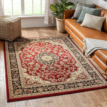 Barclay Medallion Kashan Red Traditional Area Rug (5'3" x 7'3")