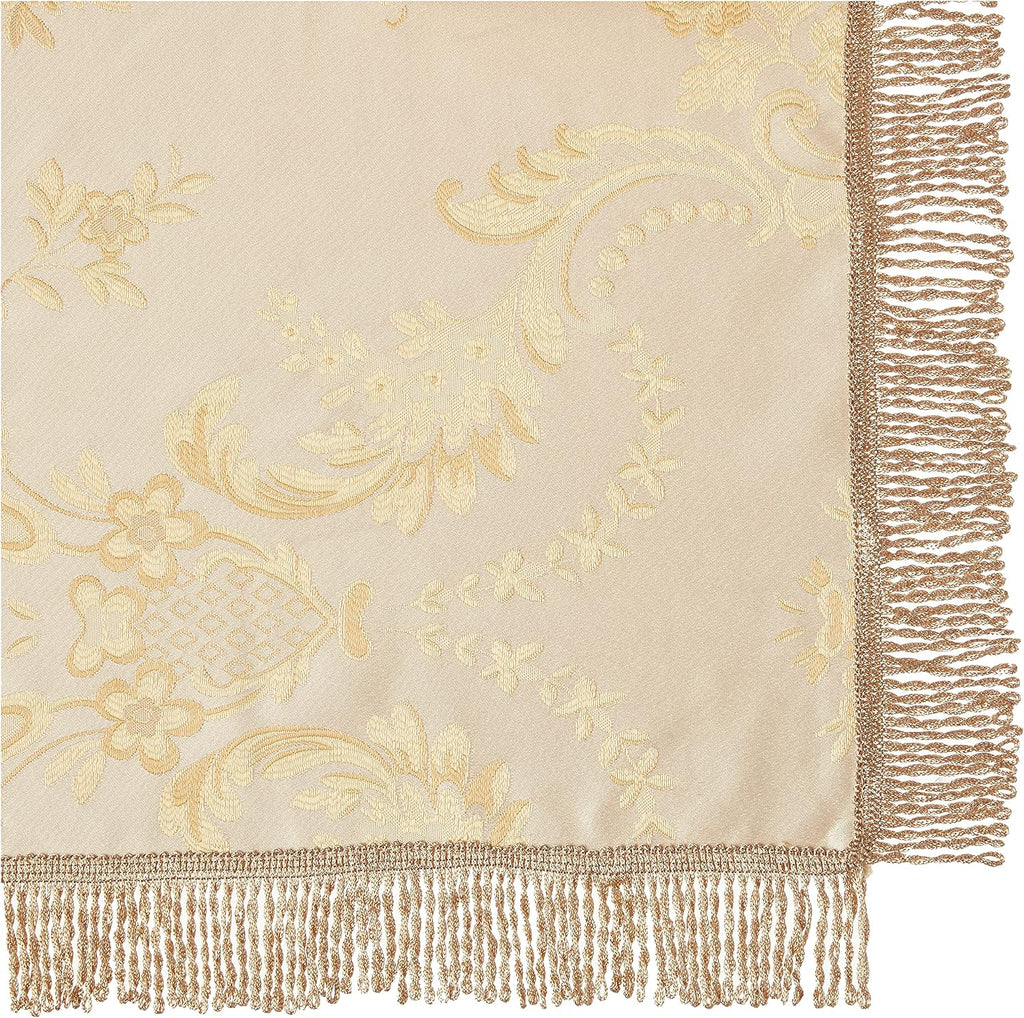 Majestic Damask Design Tablecloth - Beige 60" by 120" Oblong/Rectangle