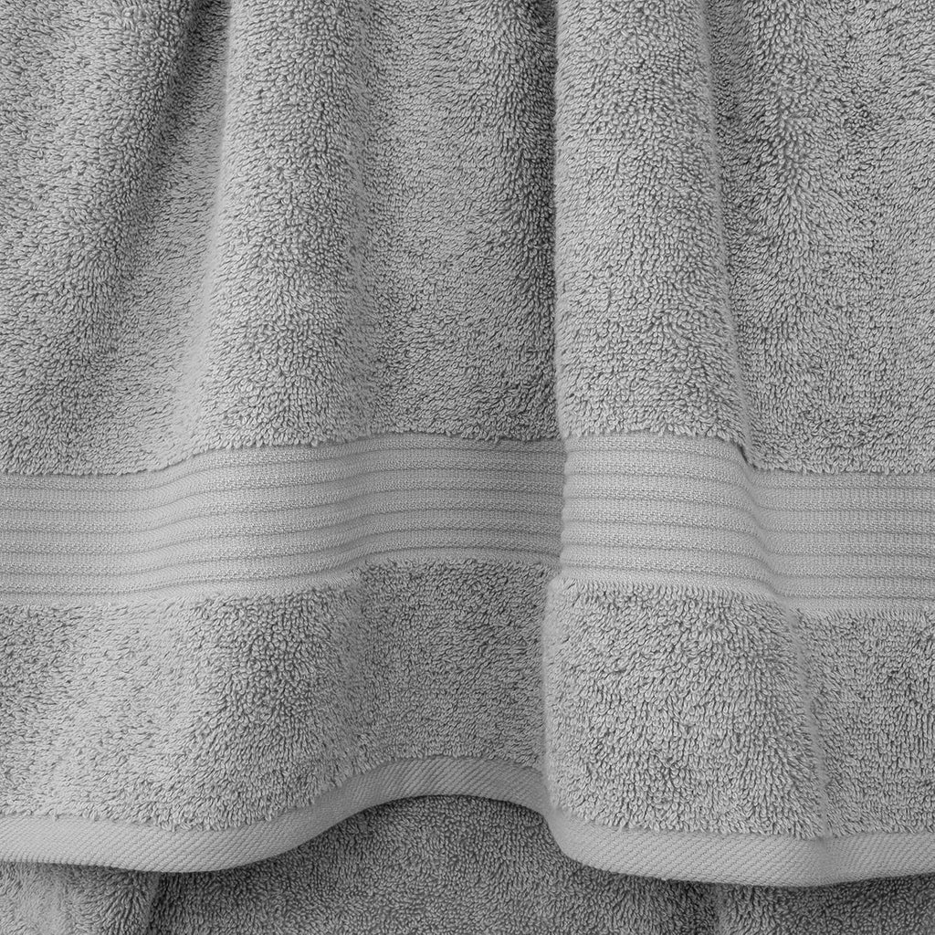 100% Cotton Turkish Towel Set, Soft Absorbent Quick Dry, 6 Piece Towel Set, Light Grey