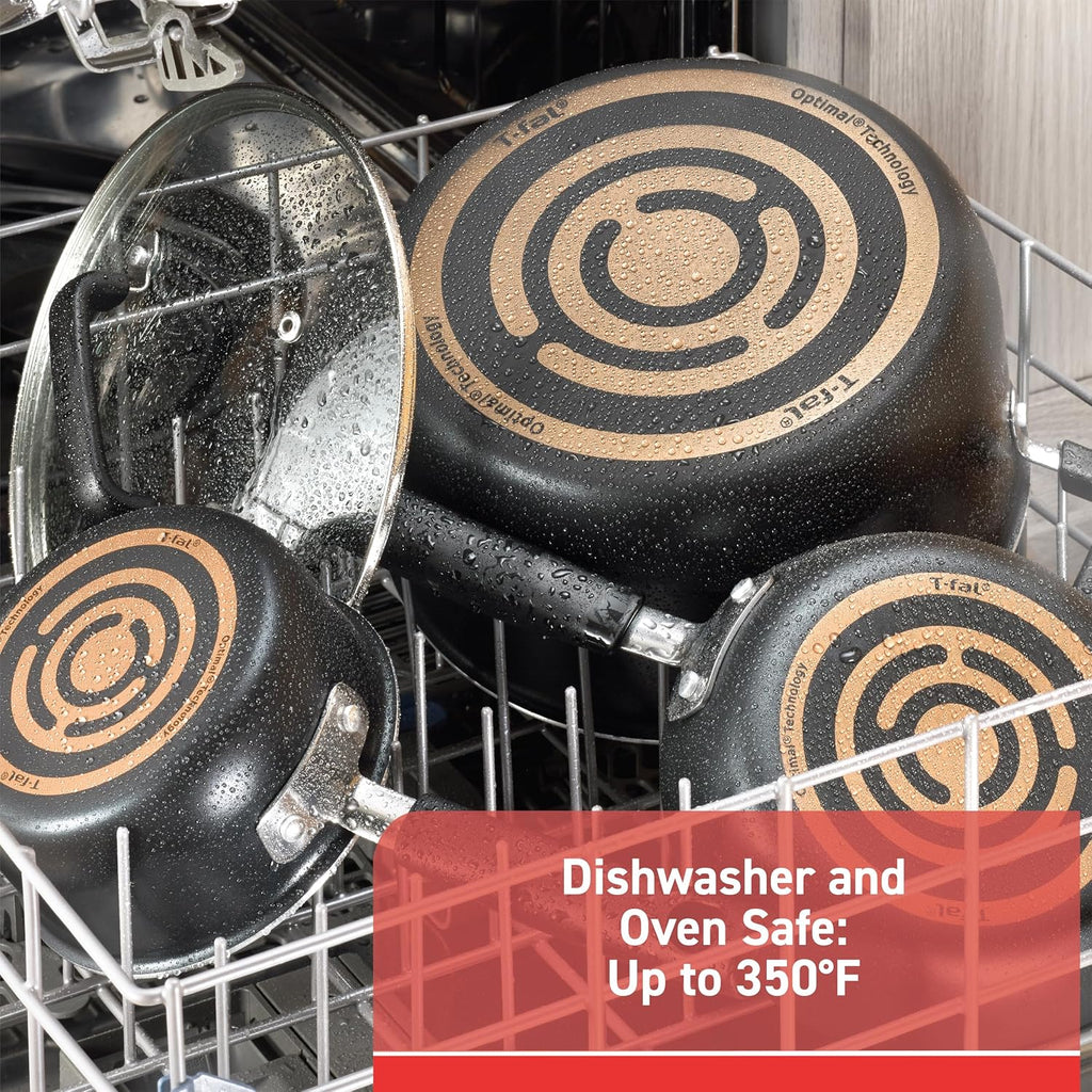 Signature Nonstick Pots and Pans Set 12 Piece, Oven Broiler Safe 350F, Kitchen Cookware Set w/Fry Pans, Saucepans
