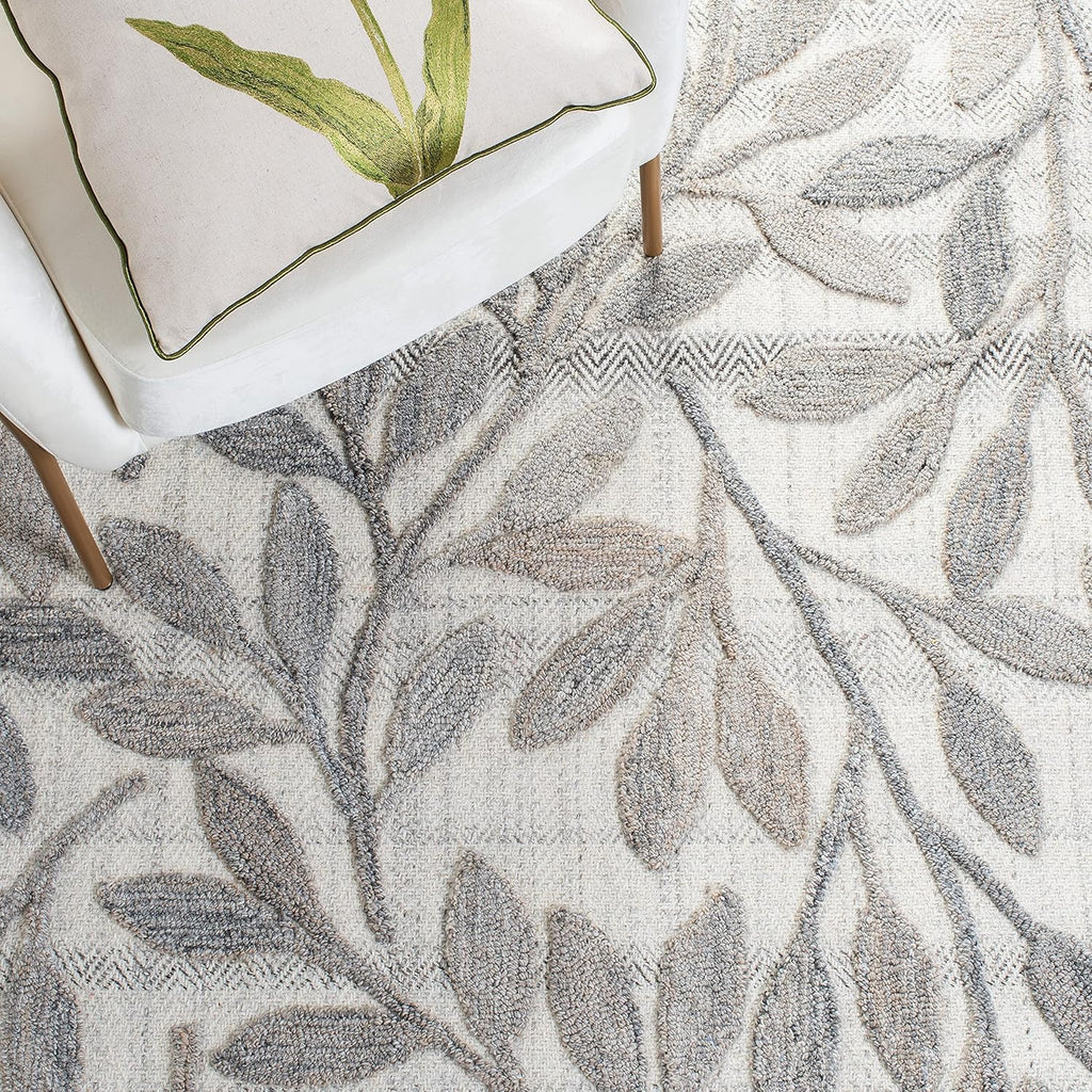 South Hampton 8' x 10' Beige Handmade Botanical Wool Area Rug