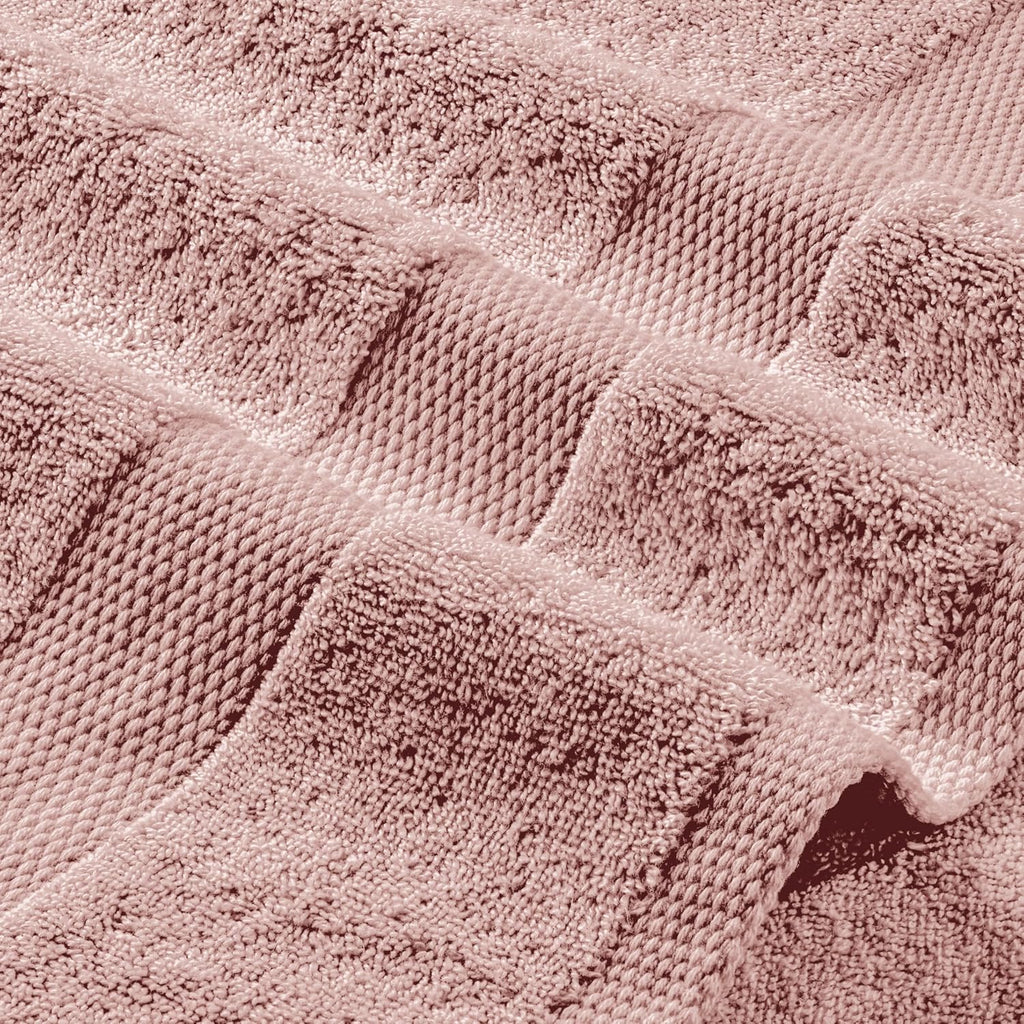 Pink Bath Towel Set of 6-100% Cotton Highly Absorbent Towels , 2 Luxury Bath Towels 650GSM, 2 Hand Towels, 2