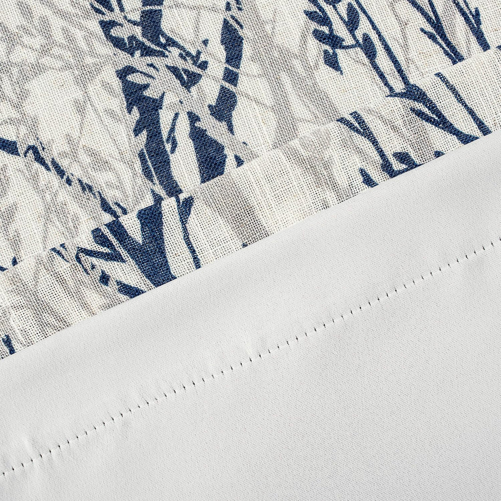 Tree Branch Linen Lined Valance Double Layer Thermal Insulated Room Darkening Blackout Valances 3 Inch Rod Pocket