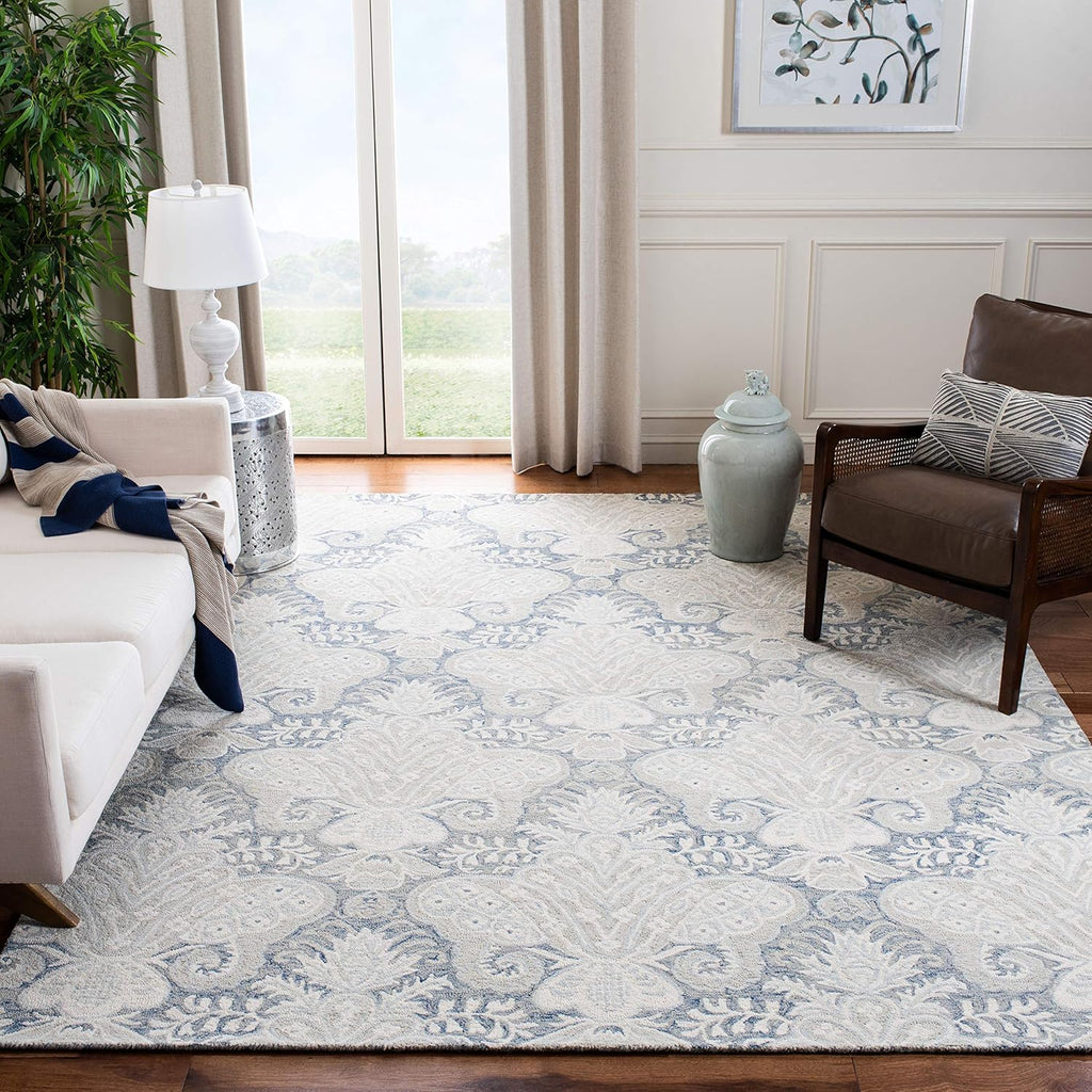 Micro-Loop Collection Area Rug - 10' x 14', Beige, Handmade Wool, Ideal for High Traffic Areas in Living Room