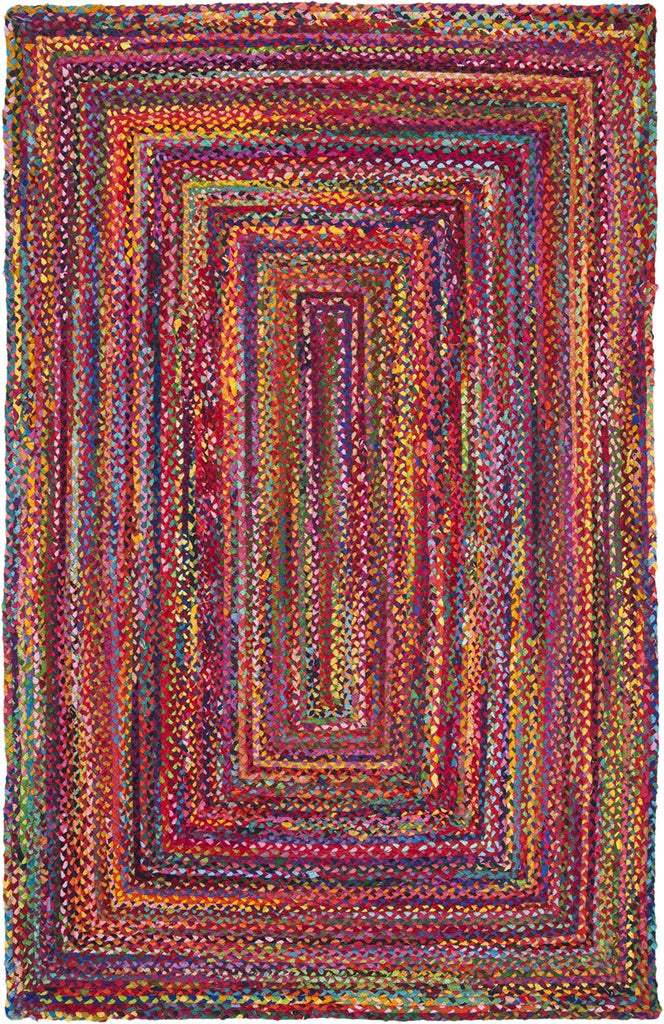 Cape Cod Area Rug 8x10, Jute Braided Large Red & Multi CAP202A | 1/4" Pile, Indoor Rug, Handwoven, Braided Jute &