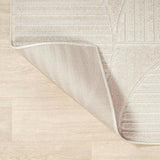 Y Nordby High-Low Arch Striped Ivory/Cream Indoor/Outdoor Area Rug, 8x10, Modern, Contemporary, Geometric