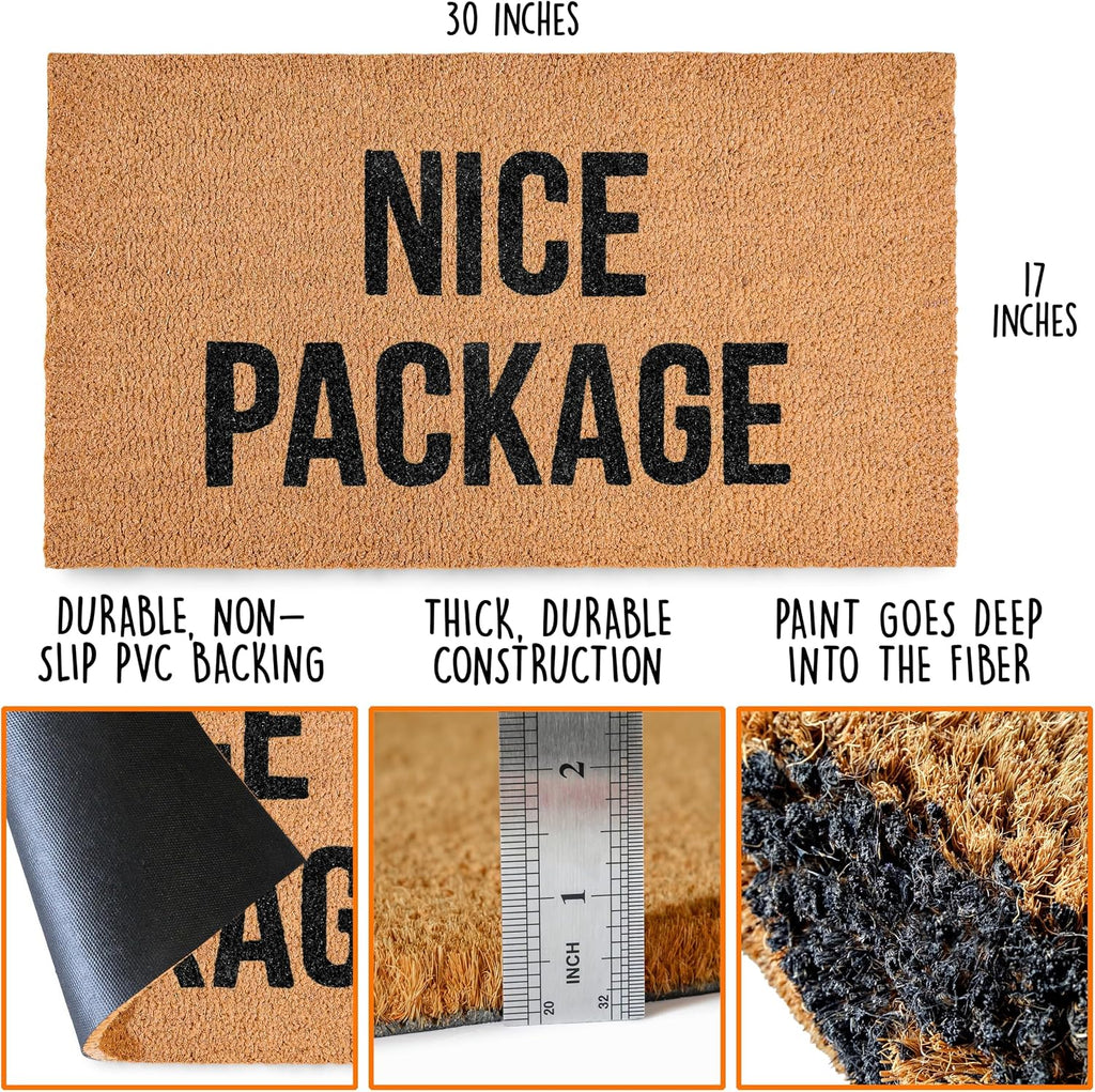 Nice Package Doormat 30x17 Inch, Welcome Mat Outdoor Funny Front Door Mat