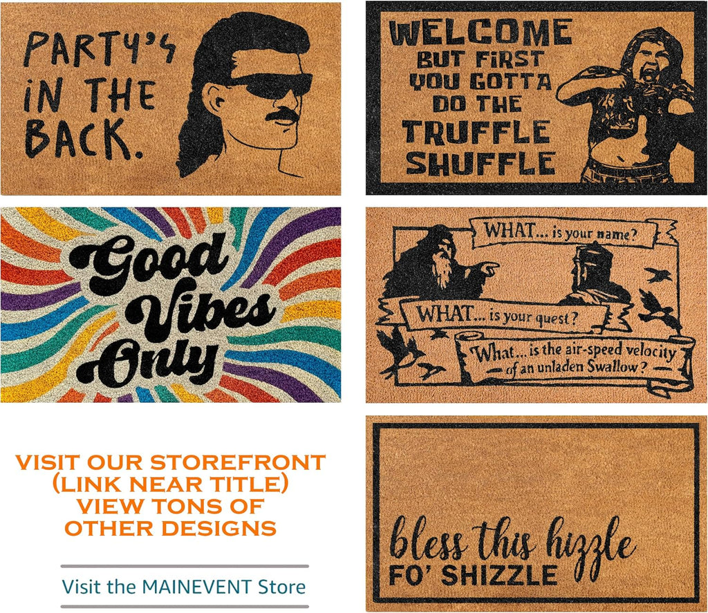 Bless This Hizzle Fo Shizzle Door Mat 30x17 Inch, Funny Welcome Mat Coir | Funny Home Decor, Fan-Inspired Design, Pop