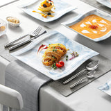 Dinnerware Sets for 6, 30 Piece Porcelain Plates and Bowls Sets, Square Dish Set with Dinner Plate and Bowl