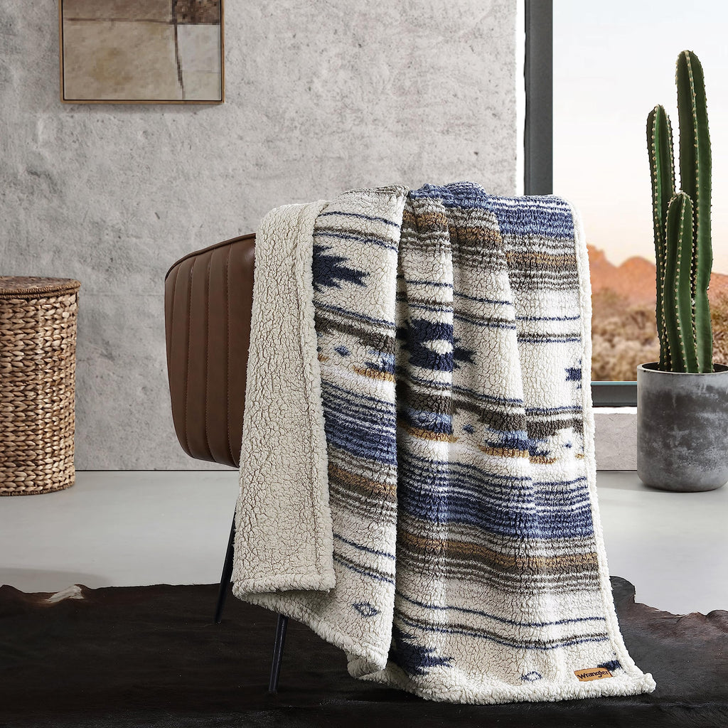 Sherpa Reverse Throw Blanket for Bed or Couch, 50 x 60