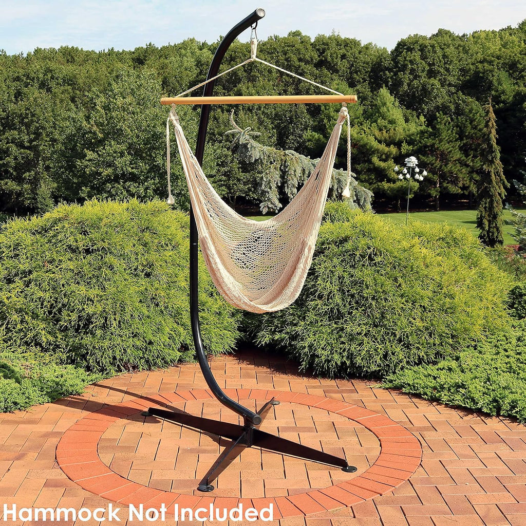 Steel C-Stand for Hanging Hammock Chair, Black | Hammock Swing Frame for Indoor or Outdoor Use, Durable, 300-Pound