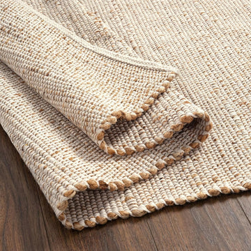 Jute Cotton Area Rug ft Large Rectangle Hand Woven Natural Farmhouse Rugs