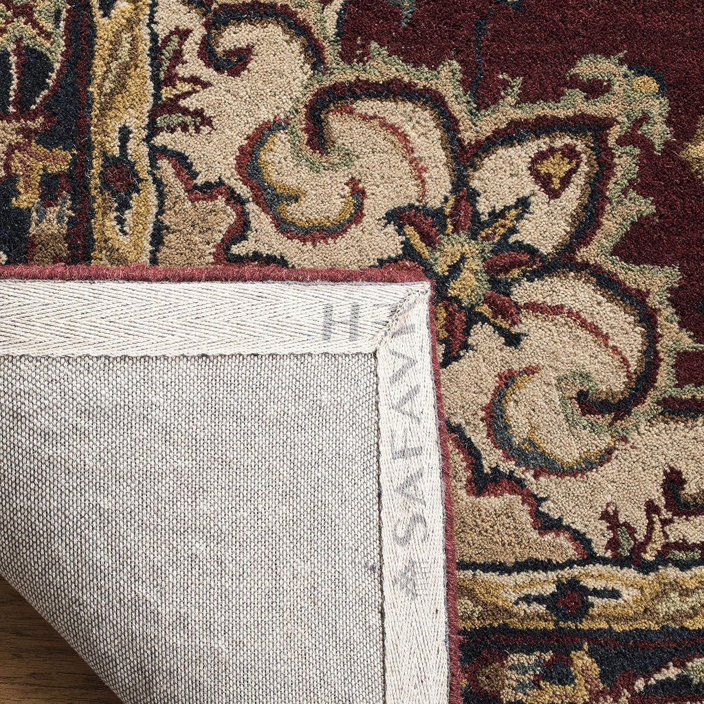 Classic 9' x 12' Burgundy / Navy Handmade Traditional Oriental Premium Wool Area Rug