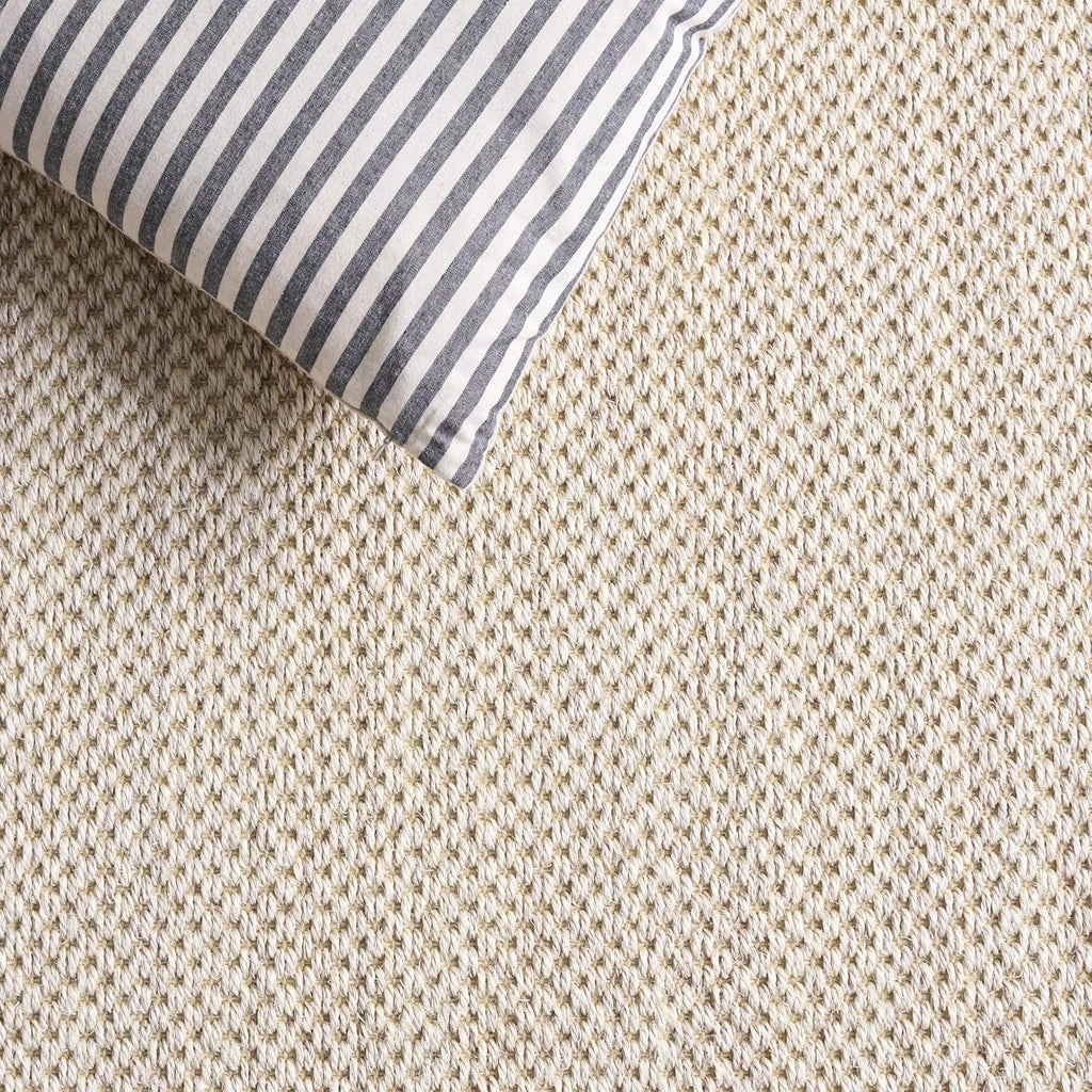 Area Rug 9x12 - Natural Fiber - Large - Marble & Beige, Sisal, Woven Design with Border