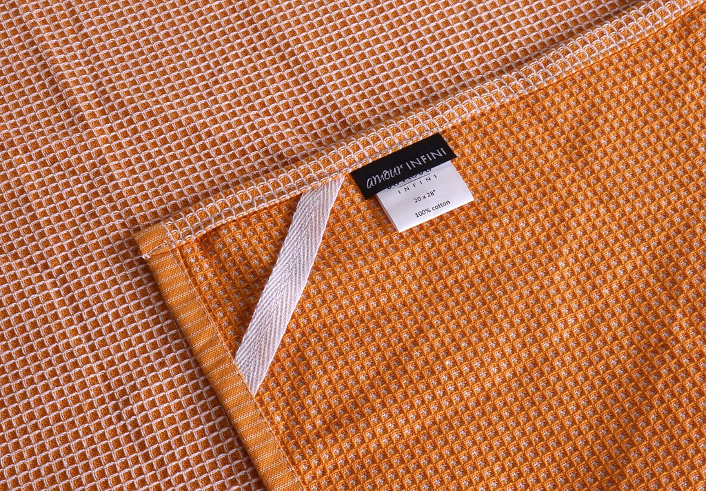 Kitchen Towels - Set of 4 Highly Absorbent, Ultra Soft Waffle Weave Tea Towel with Hanging Loop - 20x28 Inch Quick