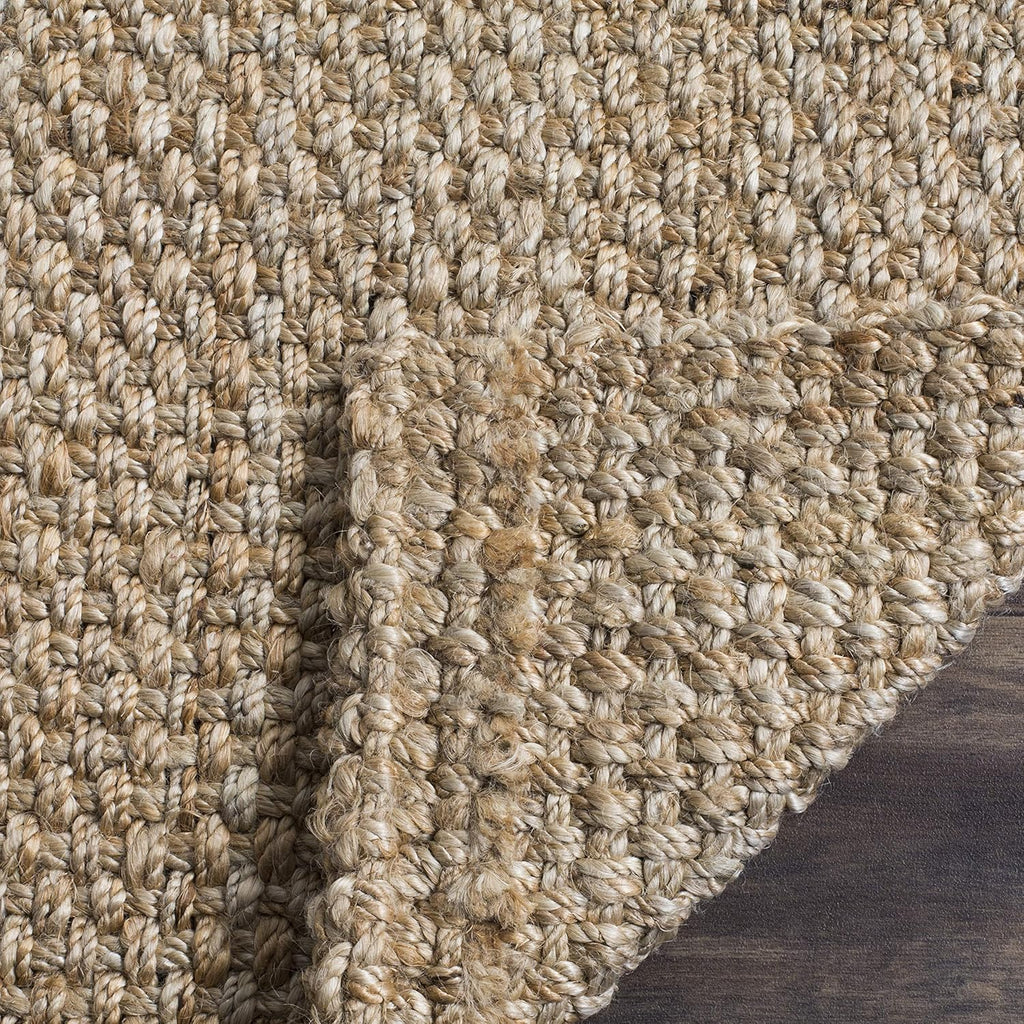 Area Rug 9x12 - Natural Fiber - Large - Natural Brown, Handmade Jute, Basketweave Design