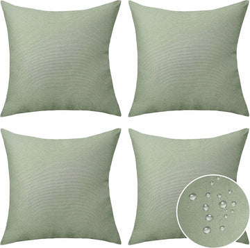 Outdoor Pillows Covers Waterproof Sage Pillow Covers, 18x18 inch, Sage Green Grey
