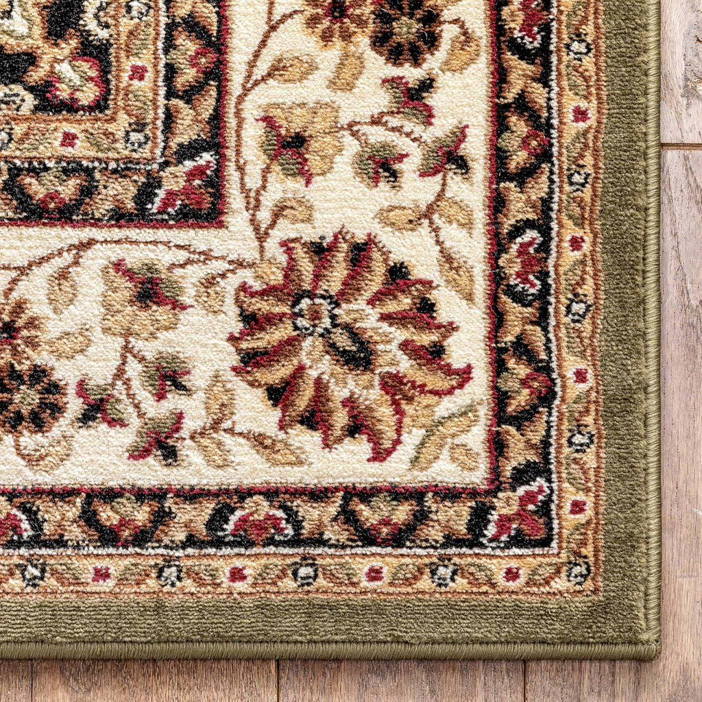 Barclay Medallion Kashan Green 9x12 Area Rug