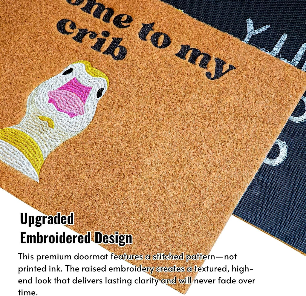 "Welcome to My Crib" Doormat, 18 x 30 Inch Funny Goose Door Mat