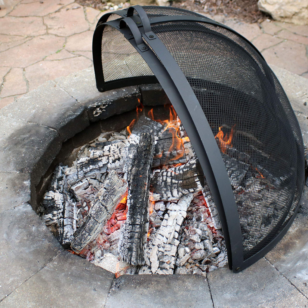 Outdoor Fire Pit Screen Cover, Round, Easy Access Door, 36" Dia
