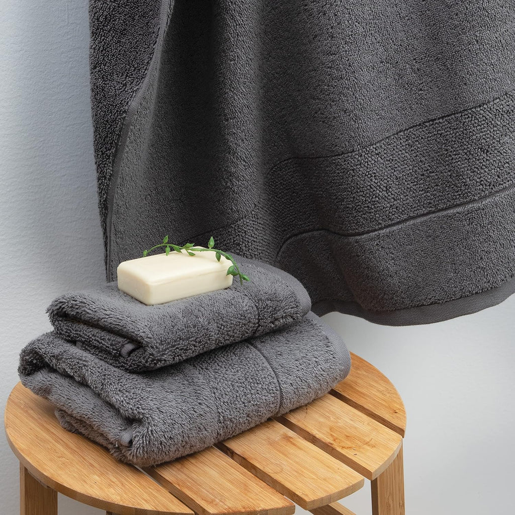 Aston & Arden Turkish Luxury Bath Towels (600 GSM, 30x60 in., 2-Pack), Thick Absorbent Color Block Soft Towels , Dark