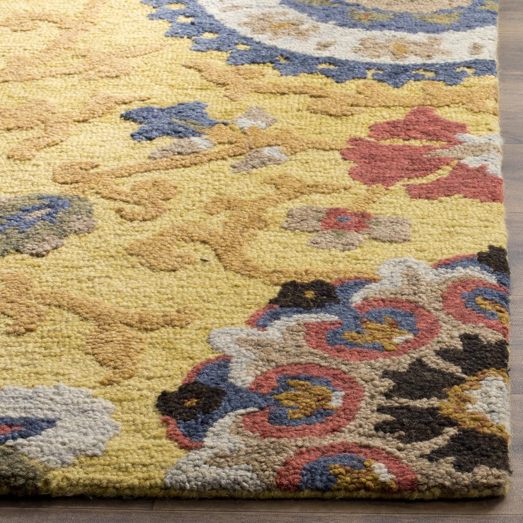 Blossom Area Rug - 9' x 12', Gold & Multi, Handmade Wool