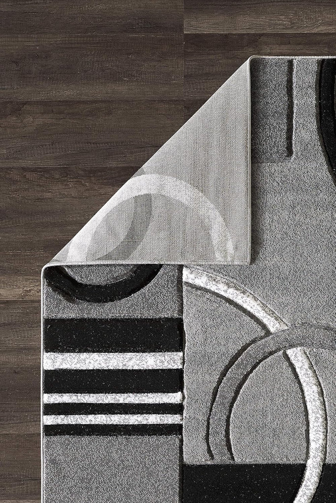 Area Rug Modern Grey Soft Hand Carved Contemporary Floor Carpet with Premium Fluffy Texture for Indoor Living