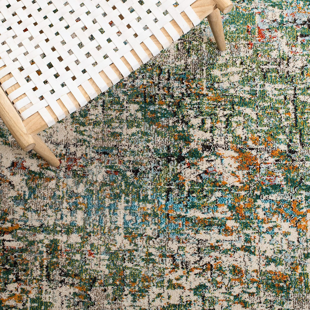 Madison X-Large Area Rug - 12' x 15', Green & Turquoise, Modern Abstract Design, Non-Shedding & Easy Care