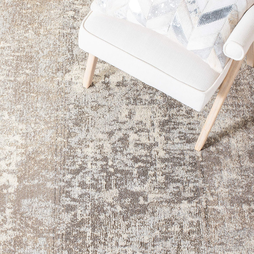 Madison X-Large Area Rug - 12' x 15', Grey & Beige, Modern Abstract Design, Non-Shedding & Easy Care