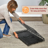 36-Inch LifeStages Crate for Medium-Large Breeds, 41-70 lbs, Double Door Folding Dog Crate with Divider Panel