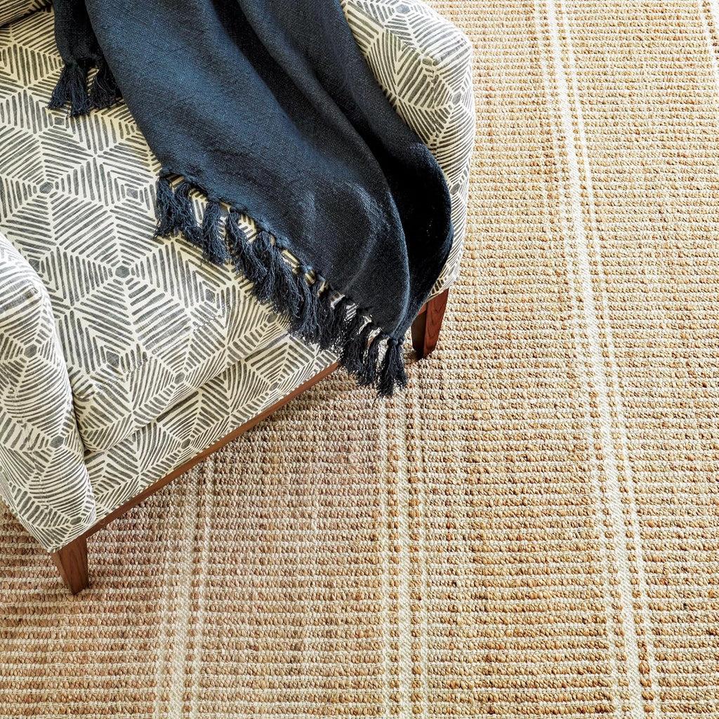 Dash and Albert Arbor Jute Area Rug - 2' x 3' Ivory Stripe Handwoven Accent Rug - Durable, Eco-Frien