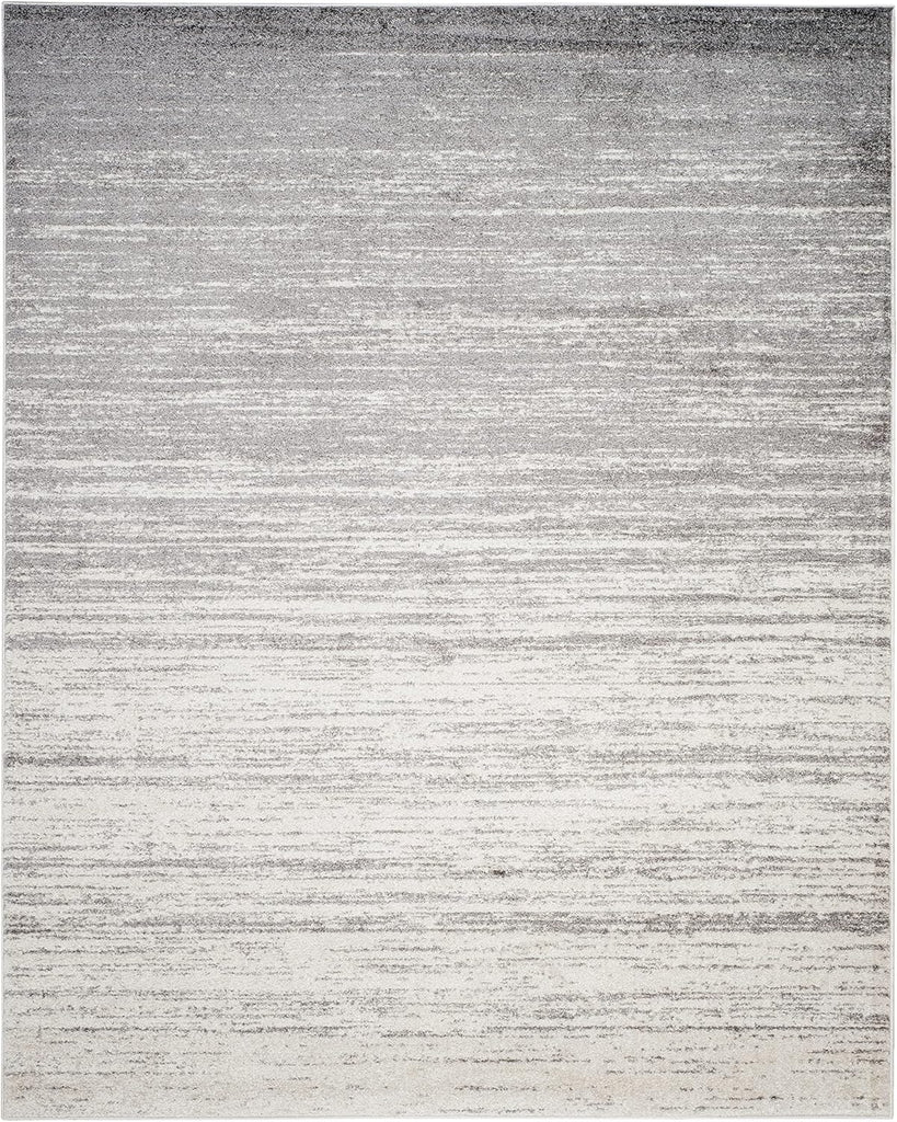 Area Rug 12x15 - Adirondack - Large - Ivory & Silver, Modern Ombre Design, Non Shedding & Easy to Clean