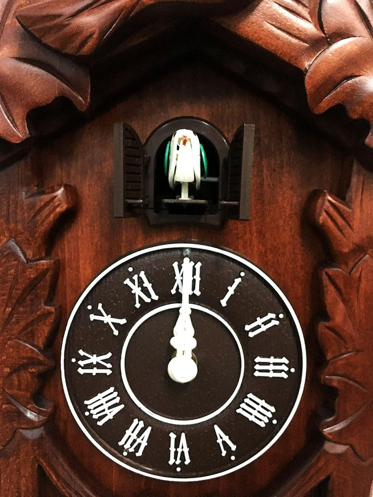 Rylai Cuckoo Clock Vintage Large Wooden Wall Clock Handcrafted 13x9.5 Inch Brown