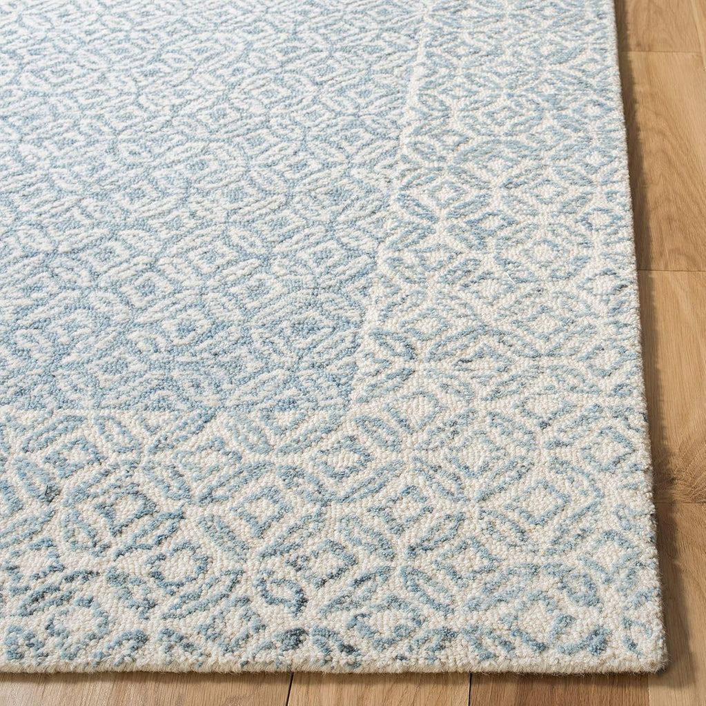 Area Rug 8x10 - Abstract - Large - Blue & Ivory, Handmade Wool
