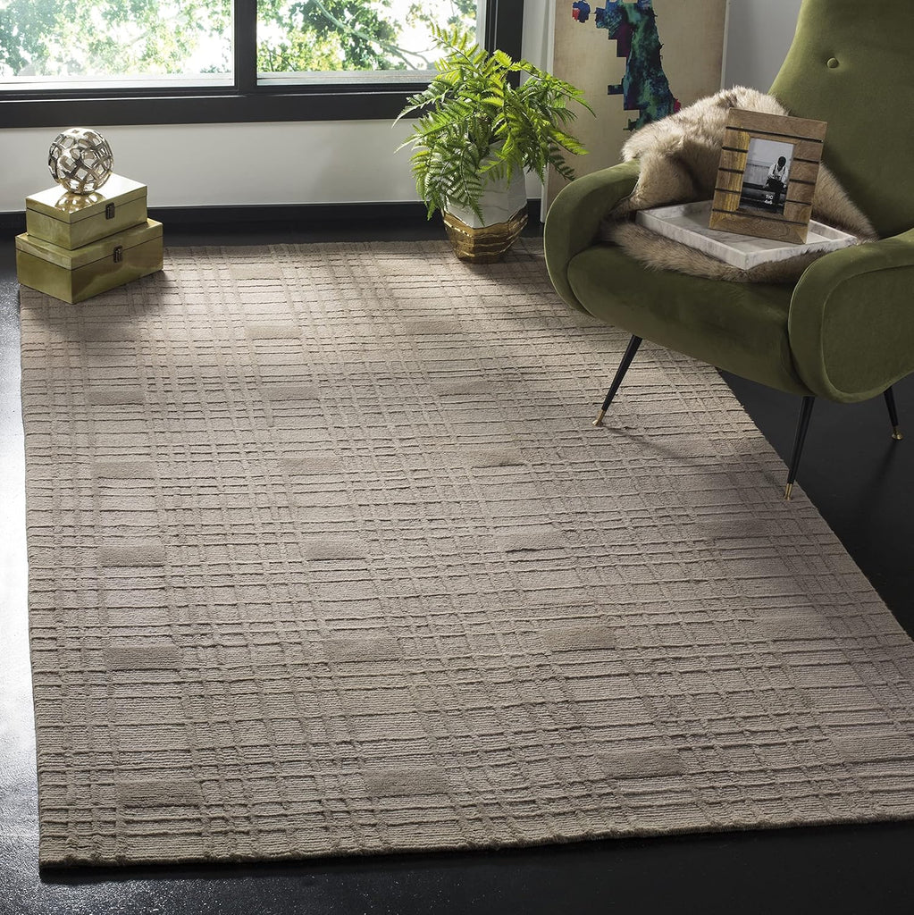 Tibetan 9' x 12' Slate Hand-Knotted Modern Premium Wool Area Rug