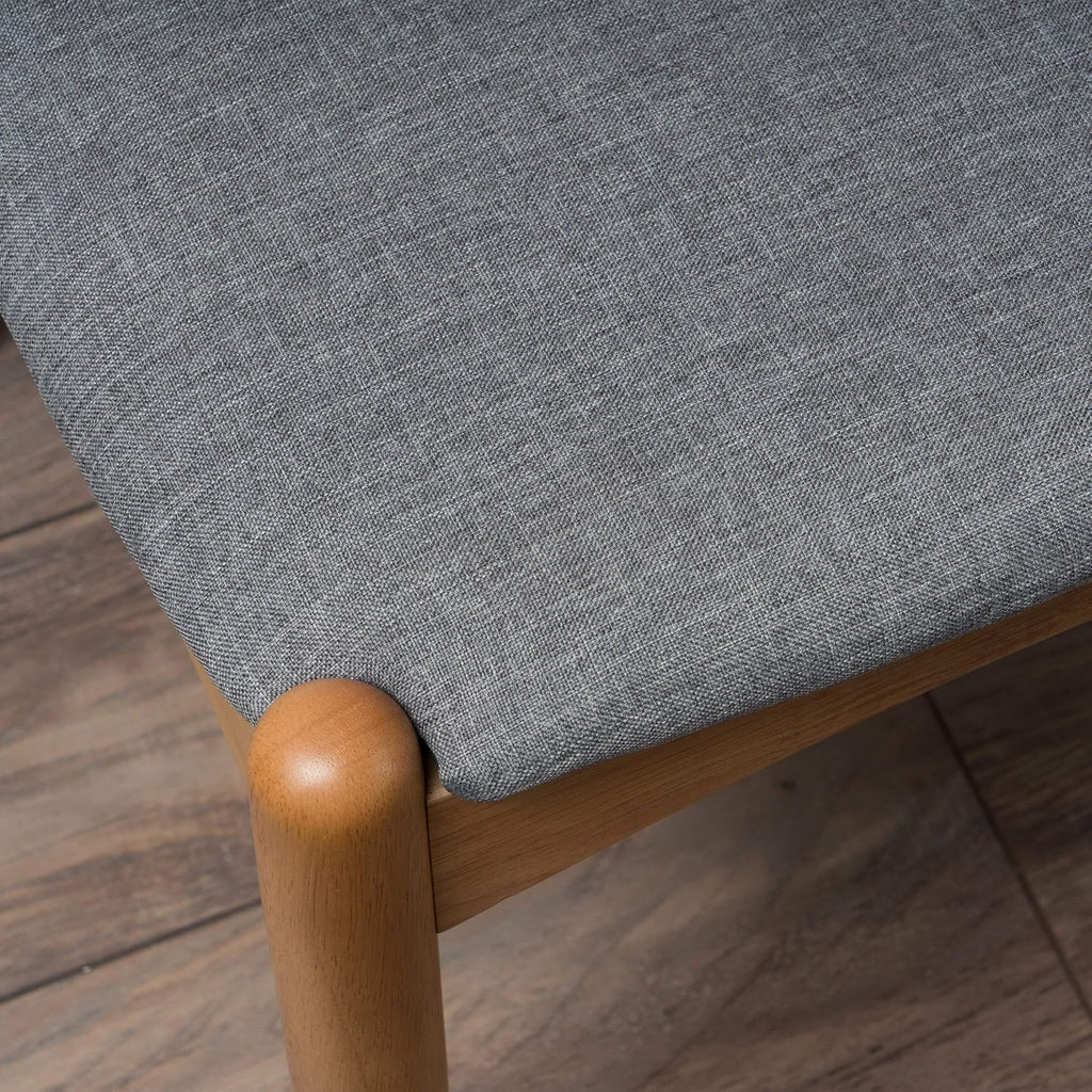 Francie Fabric with Oak Finish Dining Chairs, 2-Pcs Set, Grey / Oak