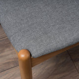 Francie Fabric with Oak Finish Dining Chairs, 2-Pcs Set, Grey / Oak