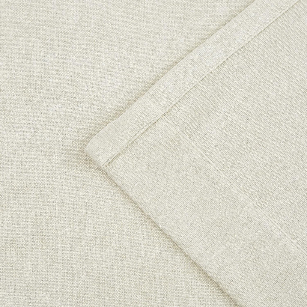 Ivory Beige Pinch Pleated Curtains Velvet Chenille Light Filtering Window Curtains for Living Room Bedroom