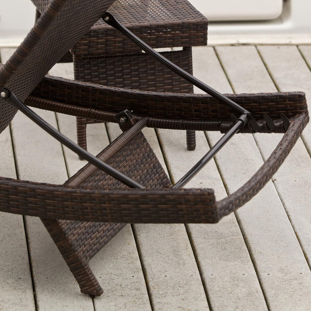 Salem Outdoor Wicker Adjustable Chaise Lounge, Multibrown