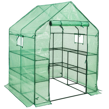 Walk-in Greenhouse, 57 x 61 x 80 in, 3 Tiers 10 Shelves