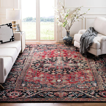 Vintage Hamadan Collection Area Rug - 9' x 12', Red & Multi, Oriental Traditional Persian Design, Non-Shedding & Easy