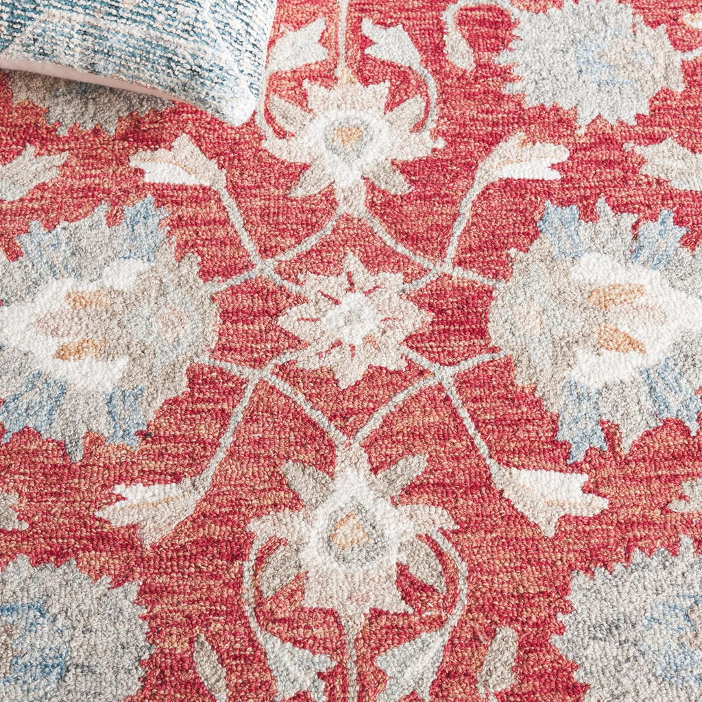 Area Rug 8x10 - Heritage - Large - Red & Ivory, Handmade Wool