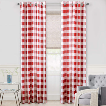 Buffalo Plaid Blackout Curtains 2 Panels W52 x L120, Red
