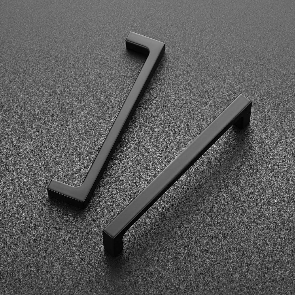 5 Pack 5 Inch Square Cabinet Handles Matte Black Pulls Drawer Pulls Kitchen Hardware Flat Black Handles