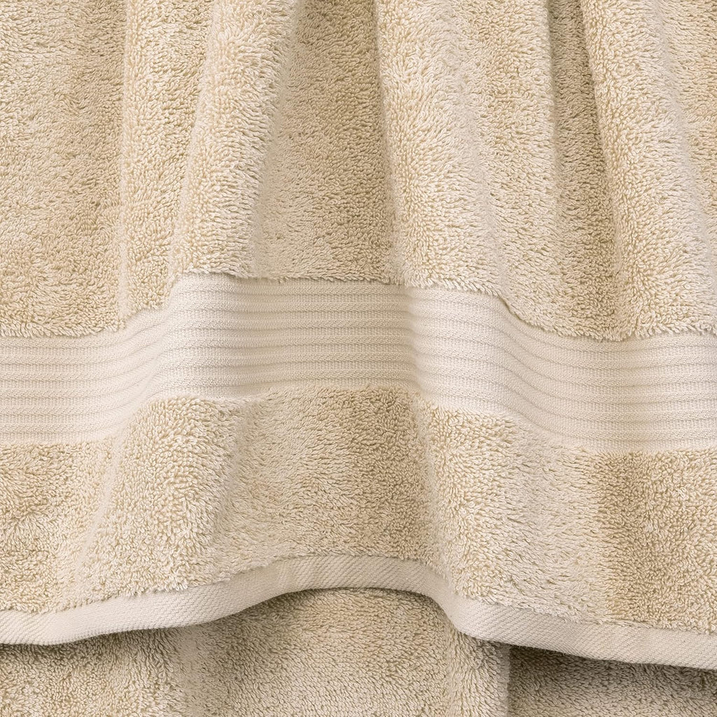 100% Cotton Turkish Towel Set, Soft Absorbent Quick Dry, 6 Piece Towel Set, Beige