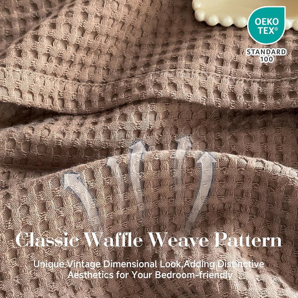 100% Cotton Waffle Weave Throw Blanket 40"x50", Soft Lightweight Breathable Cozy Washed, Layer Blanket, Farmhouse
