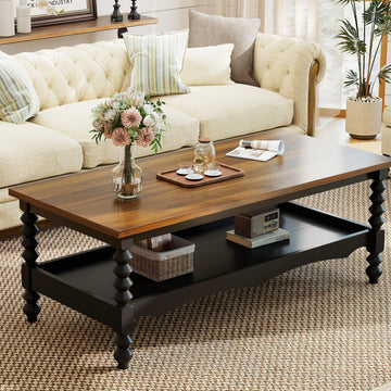 Wood Coffee Table, Classical Coffee Tables, Center Table, Black 120