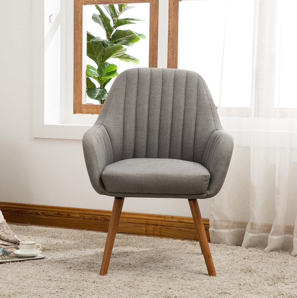 Tuchico Contemporary Fabric Accent Chair,Arm Rest, Gray